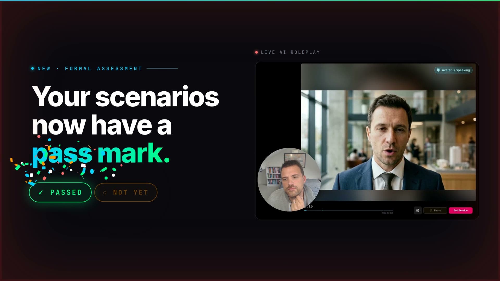 Your Real Talk Studio scenarios now have a pass mark
